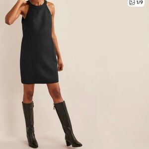 Boden Black Sleeveless Shift Wool Blend Elegant Dress 14L